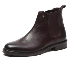 monte carlo mens solid slip on genuine leather chelsea boots